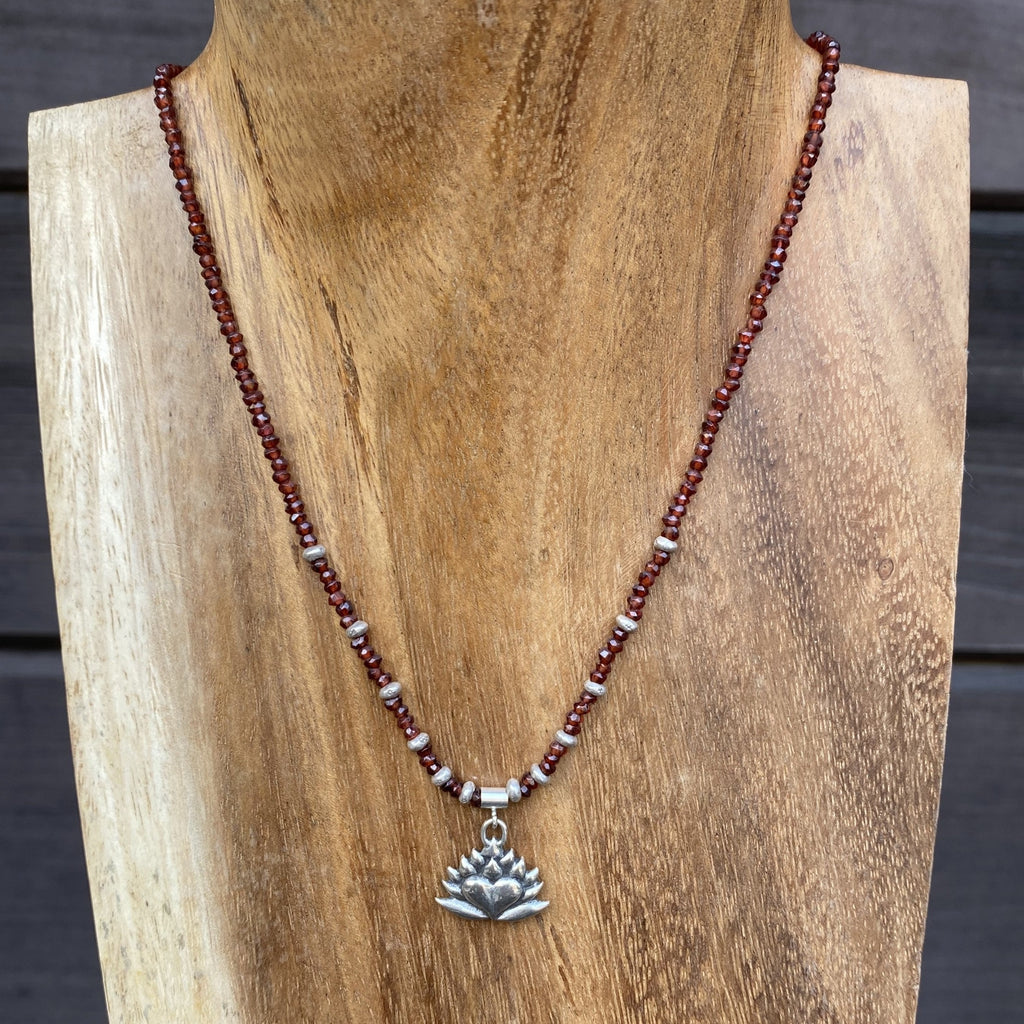 Garnet Charm Necklace