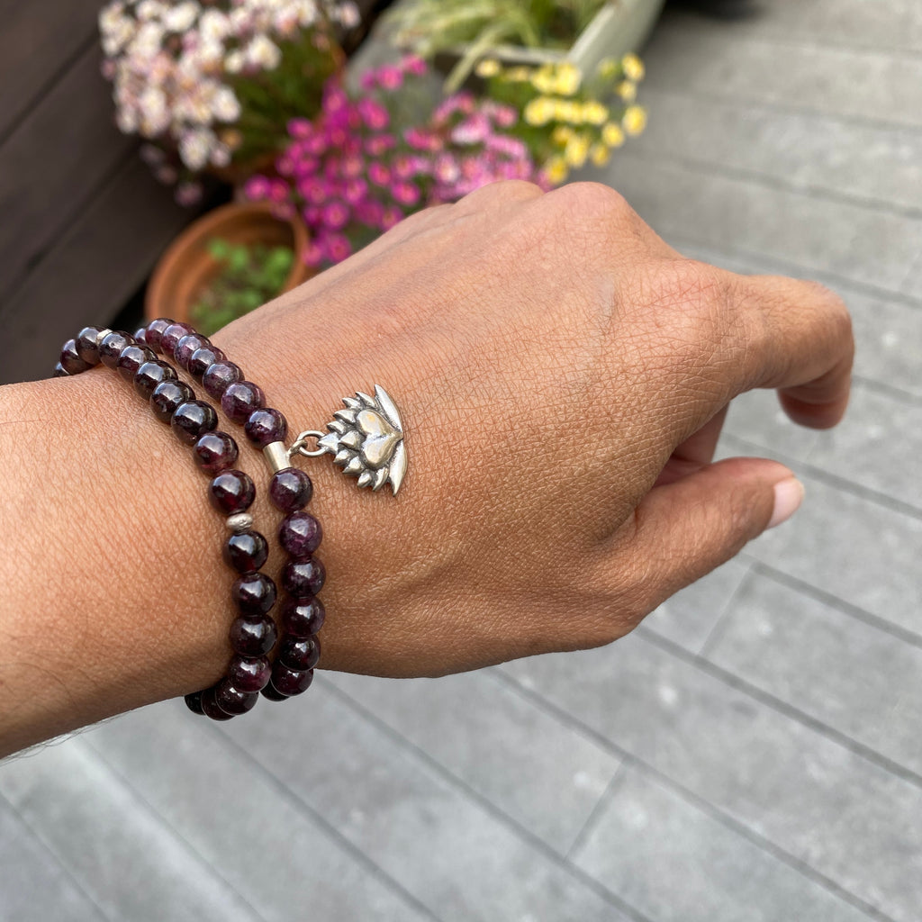 Garnet Charm Bracelet