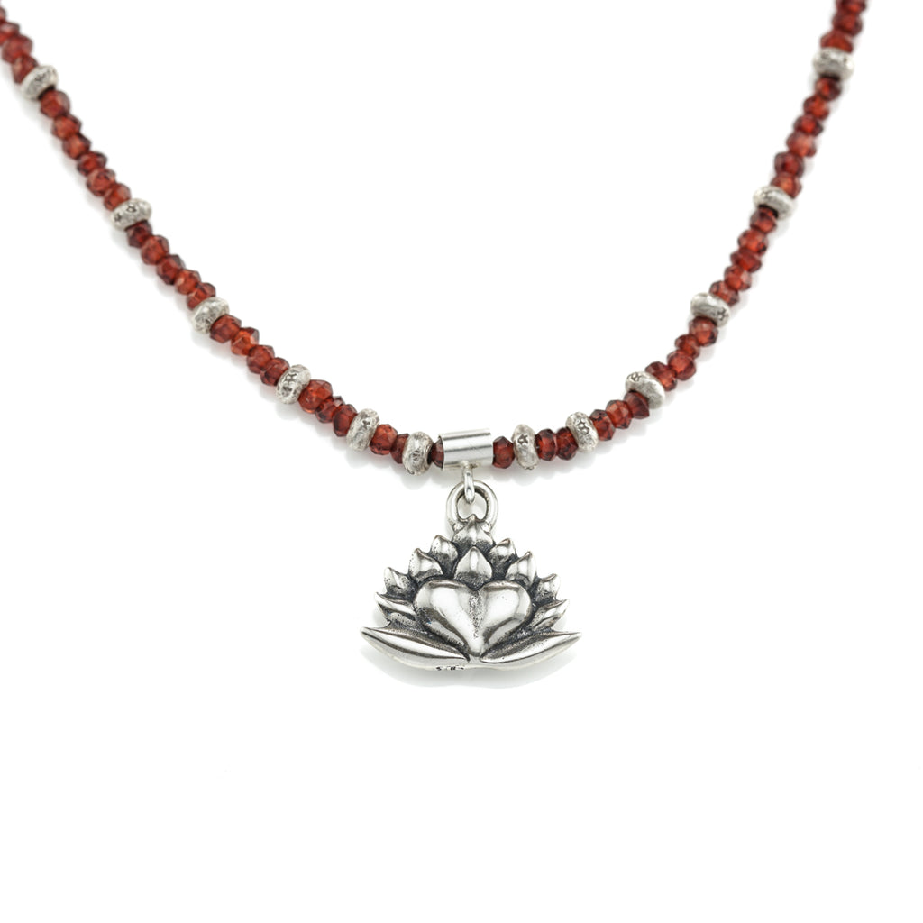 Garnet Charm Necklace