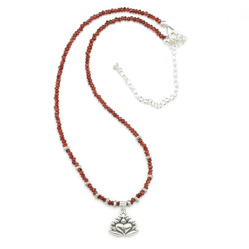 Garnet Charm Necklace